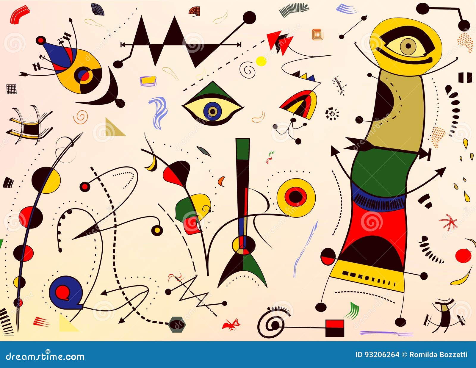 abstract background, style miro `french painter