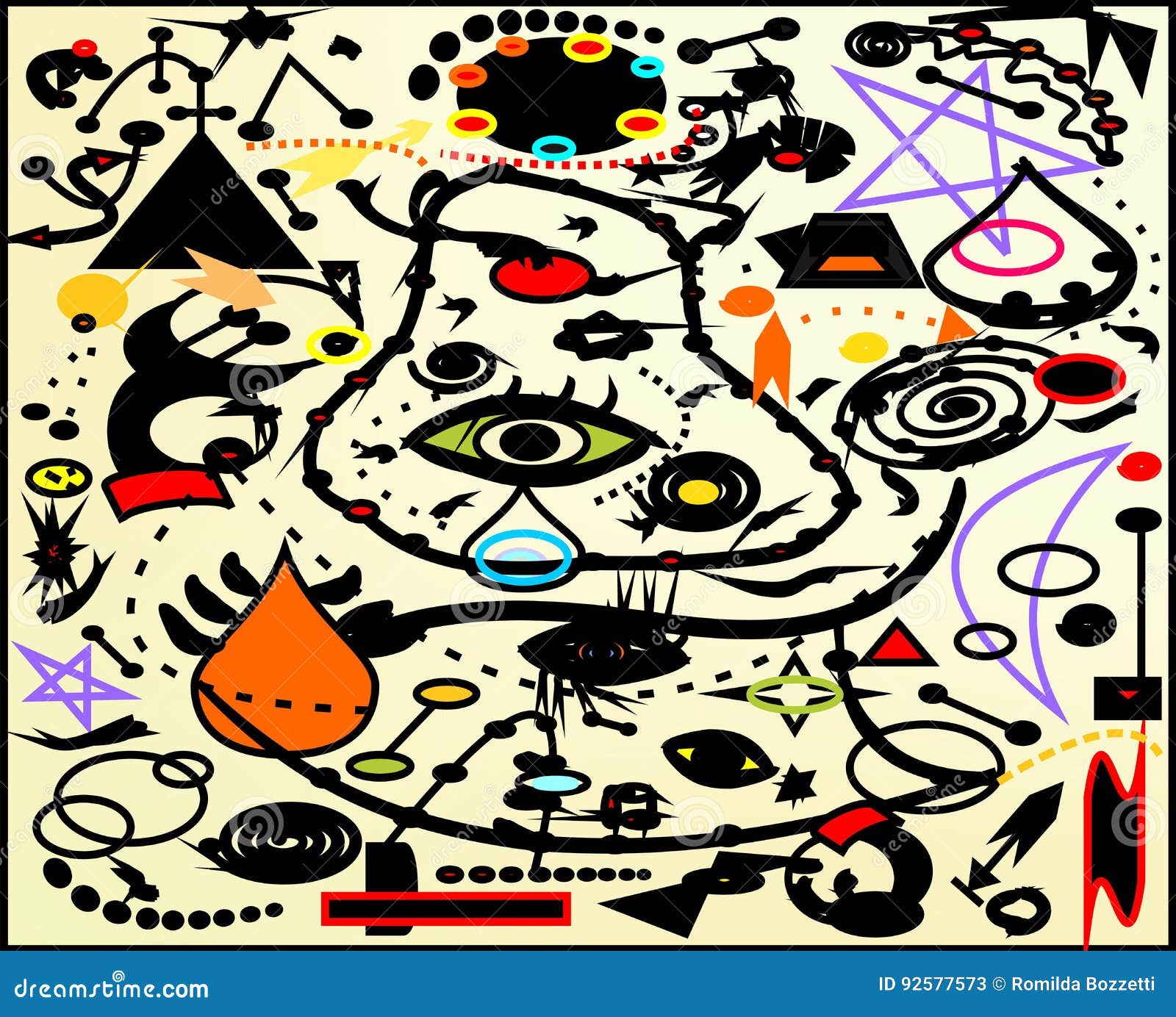 abstract background, style miro `french painter