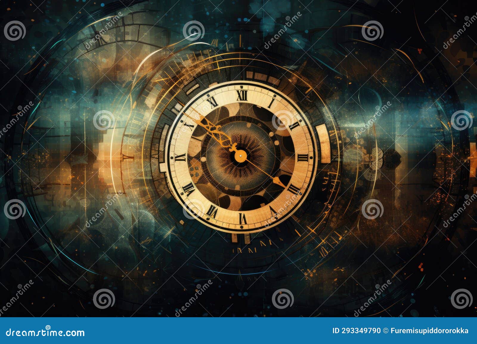 abstract background with s of time and cyclicity