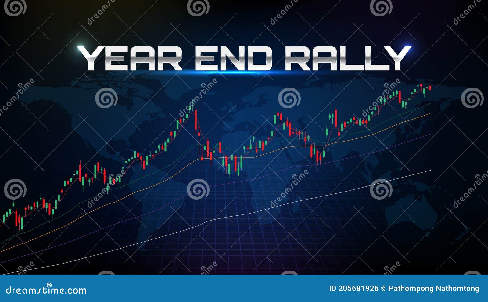 Background of Trading Stock Market YEAR END RALLY and EMA Indicator