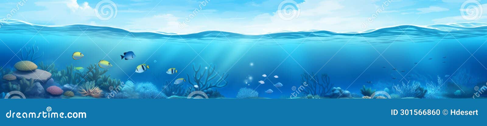 Abstract Background with Underwater Theme, Web Site Header or Footer  Template Stock Illustration - Illustration of site, water: 301566860