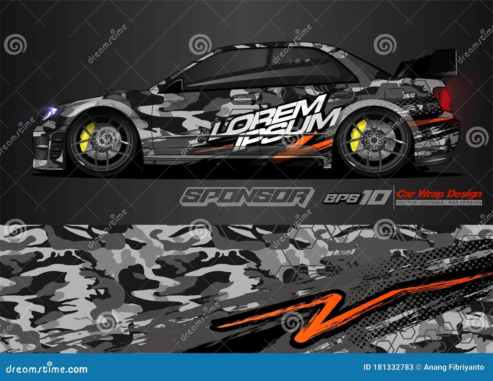 Vehicle wrap vector - livery design - race car wrap