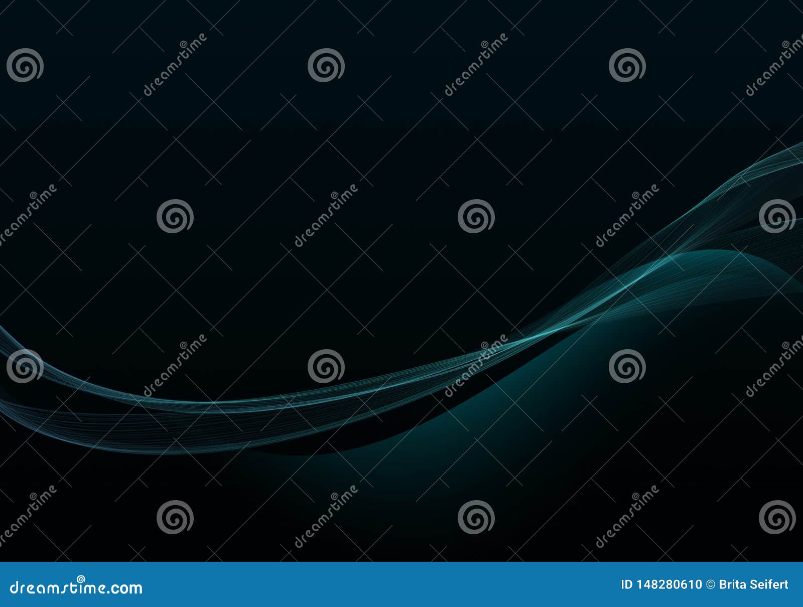Abstract Background Waves. Black, Blue and Green Abstract Background