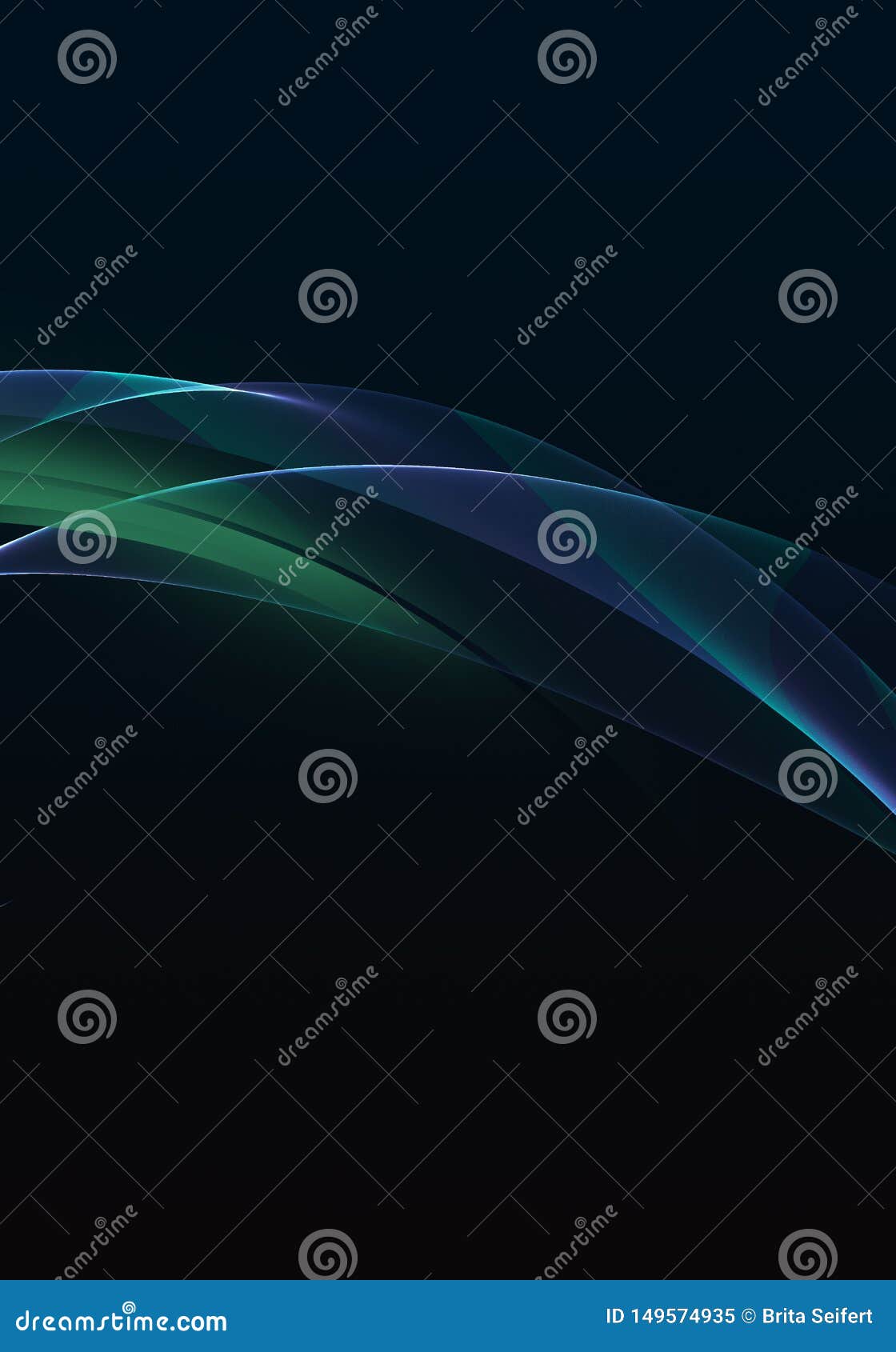 Abstract Background Waves. Black, Blue and Green Abstract Background