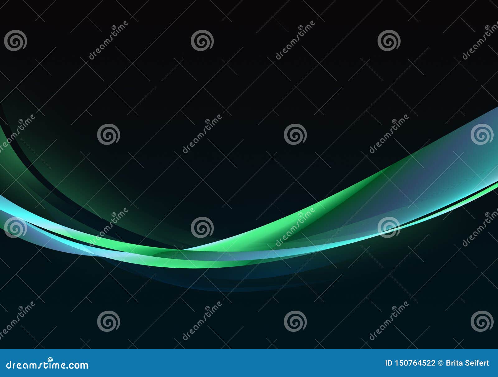 Abstract Background Waves. Black, Blue and Green Abstract Background