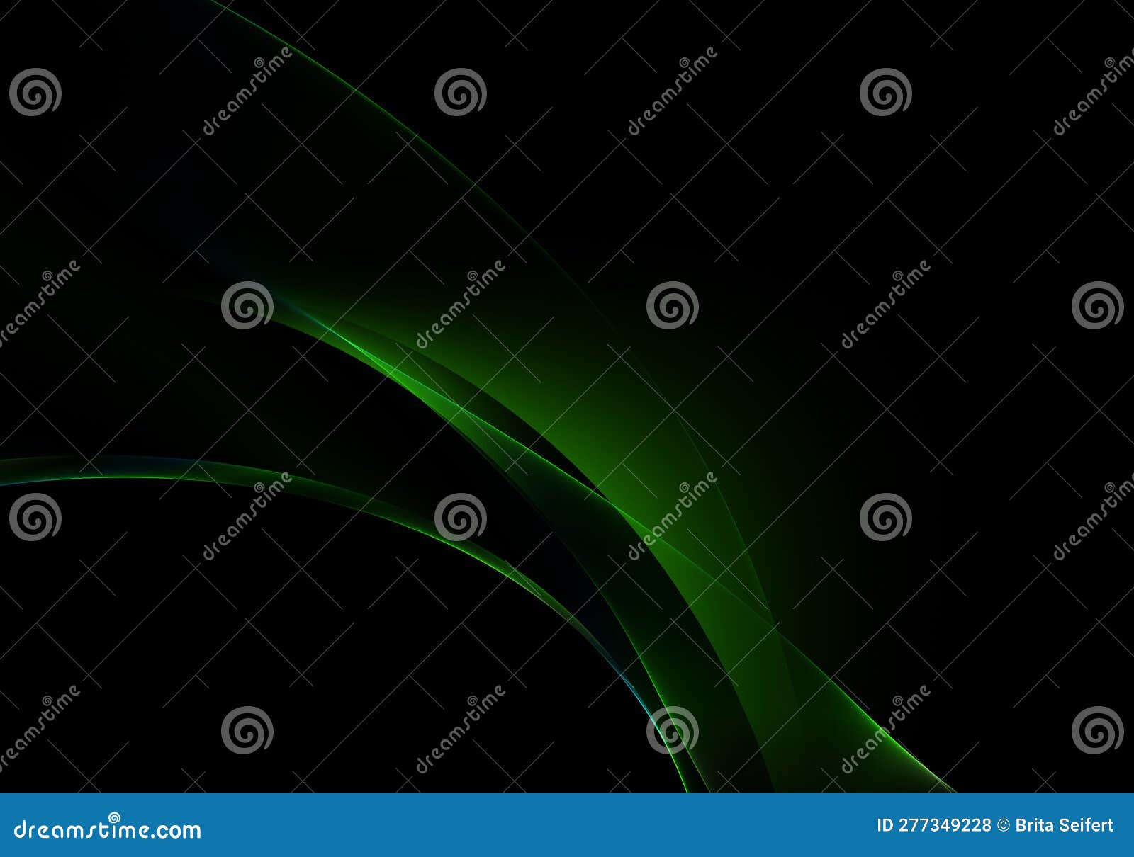 Abstract Background Waves. Green, Blue and Black Abstract Background