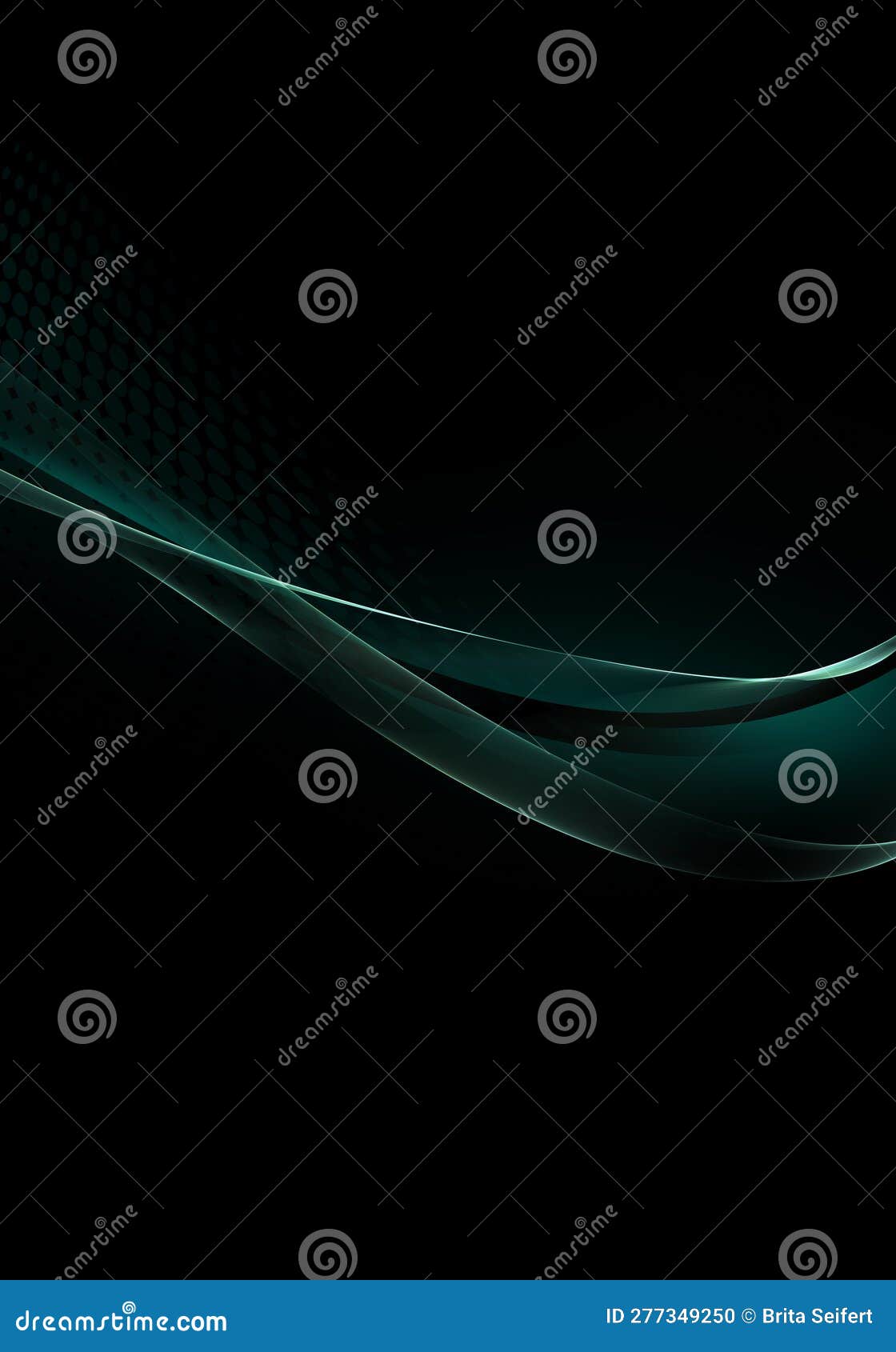 Abstract Background Waves. Green, Blue and Black Abstract Background