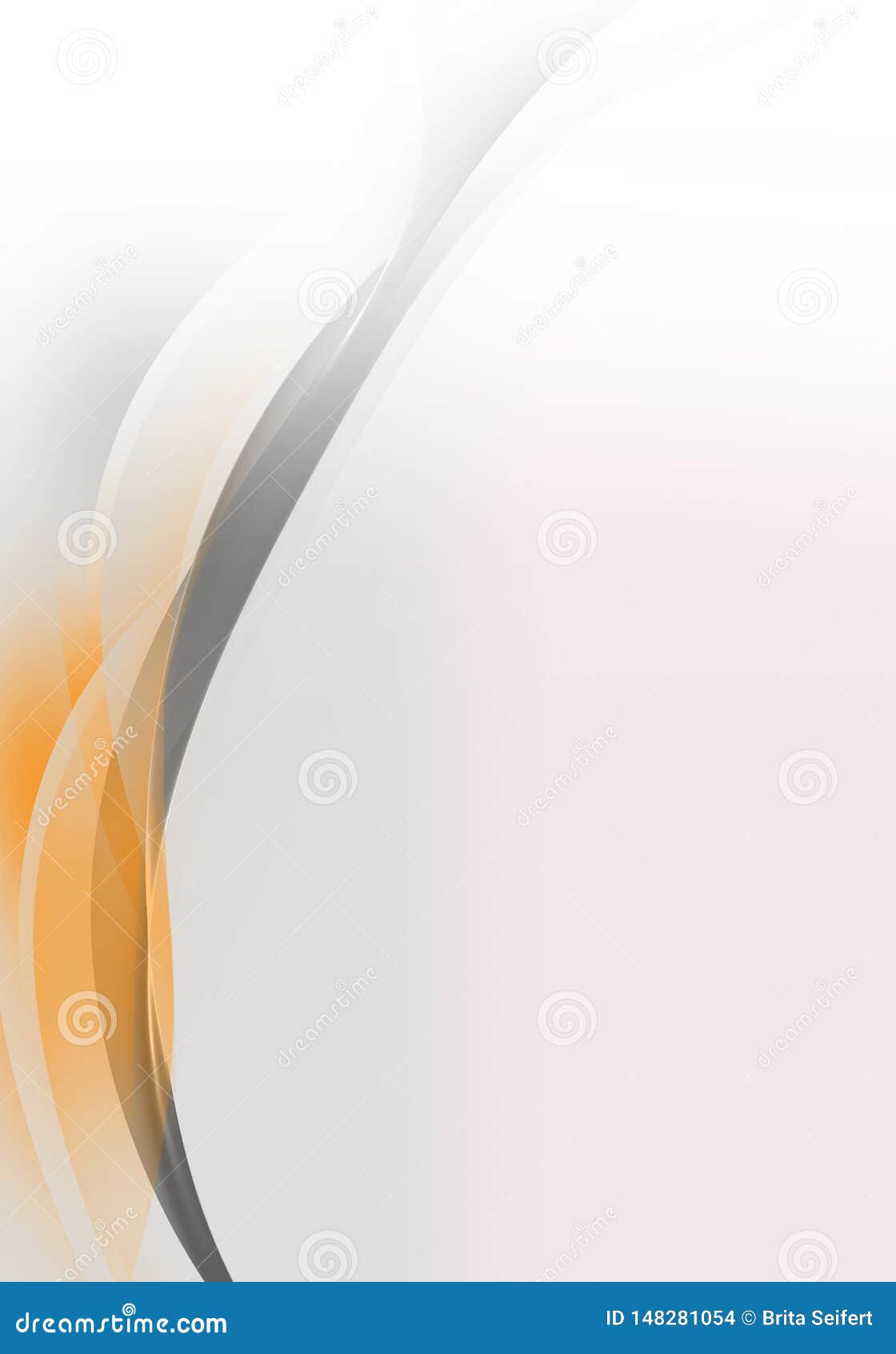 Abstract Background Waves. White, Grey and Orange Abstract Background