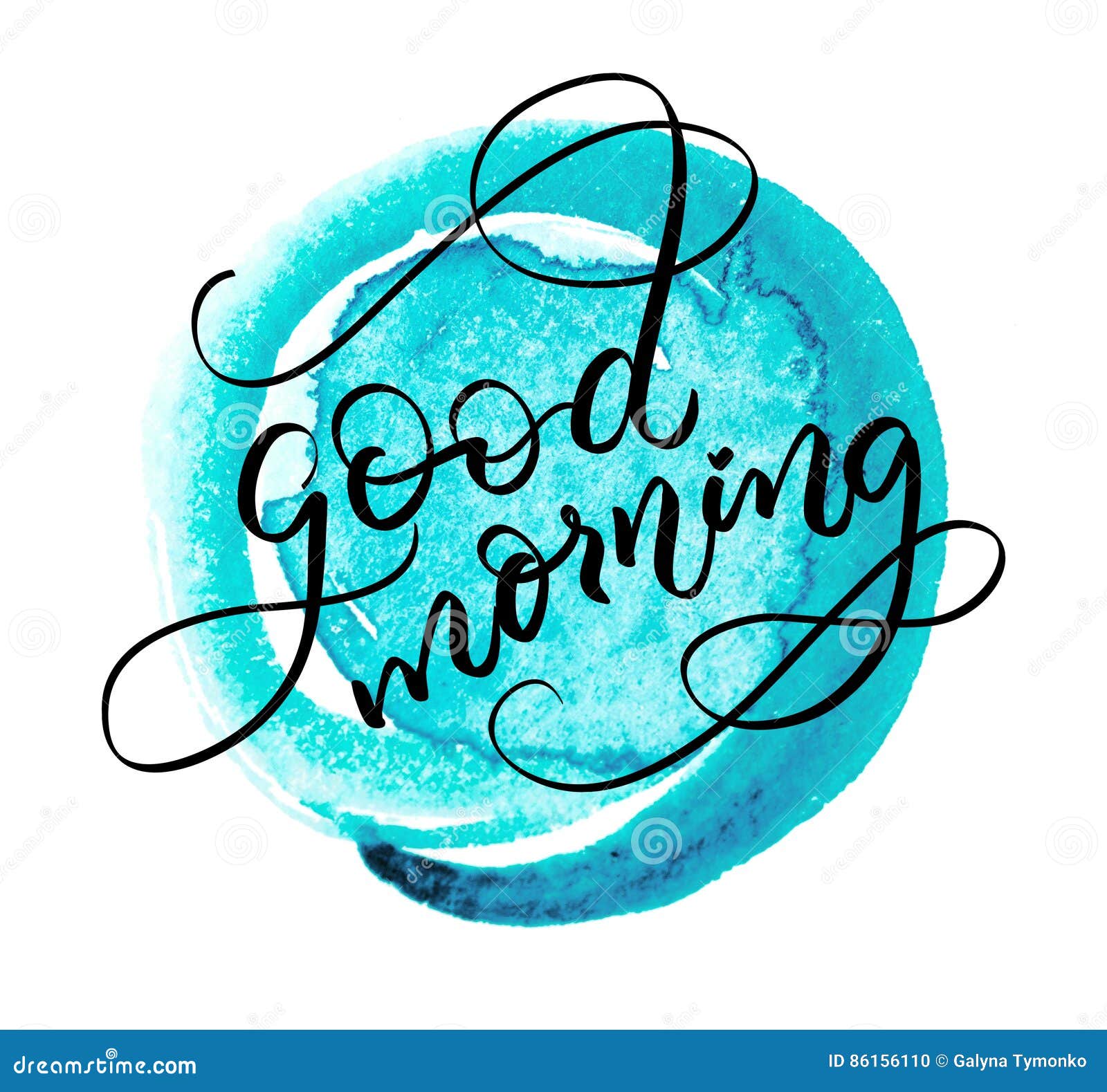 Abstract Background and the Words Good Morning. Calligraphy Lettering ...