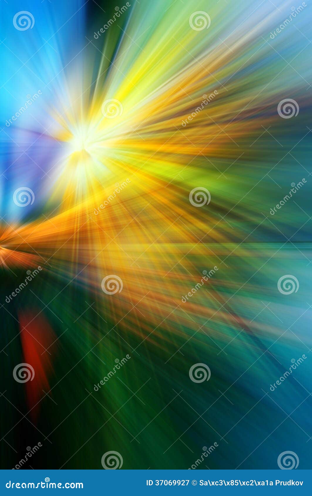 Abstract Background in Yellow, Blue and Green Stock Illustration