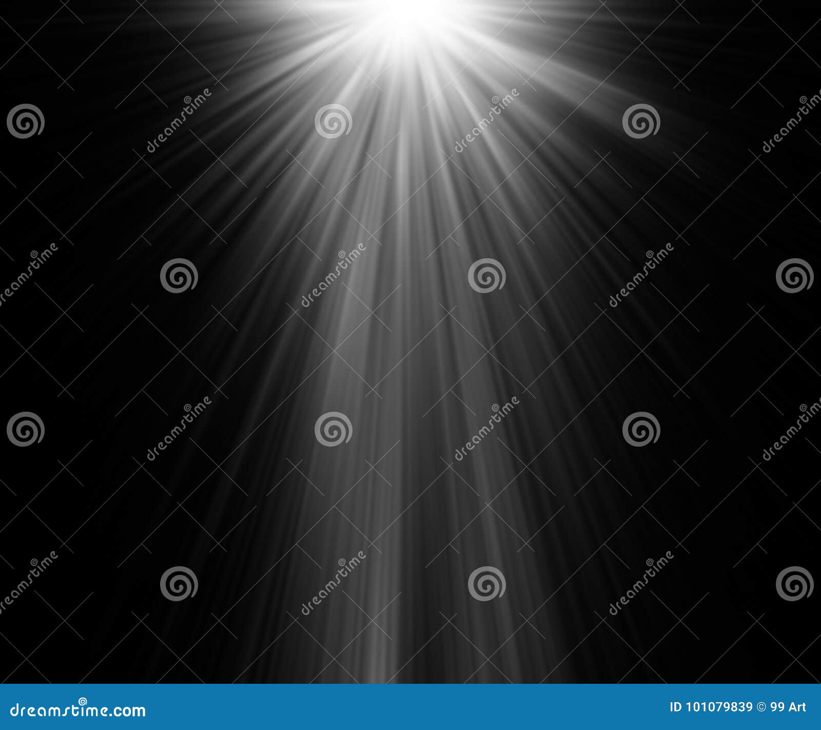 Abstract Beautiful Rays of Light on Black Background. Stock Image