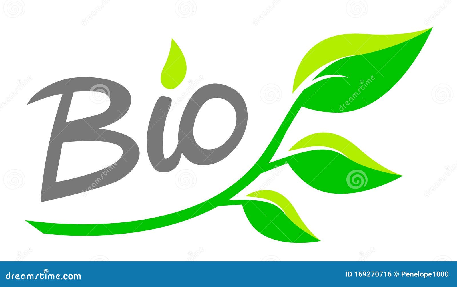 Bio Logo Vector Illustration. Bio Lettering with a Colored Circle and a