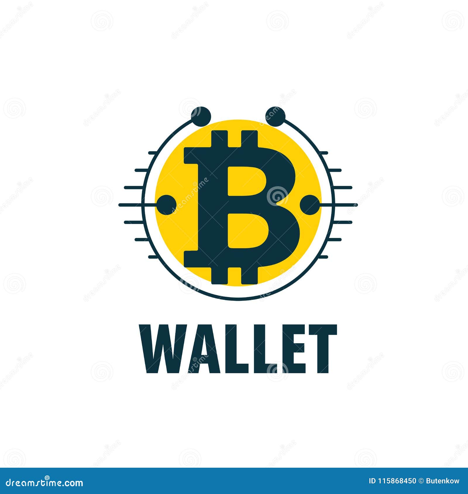 Vector bitcoin wallet stock vector. Illustration of electronic - 115868450