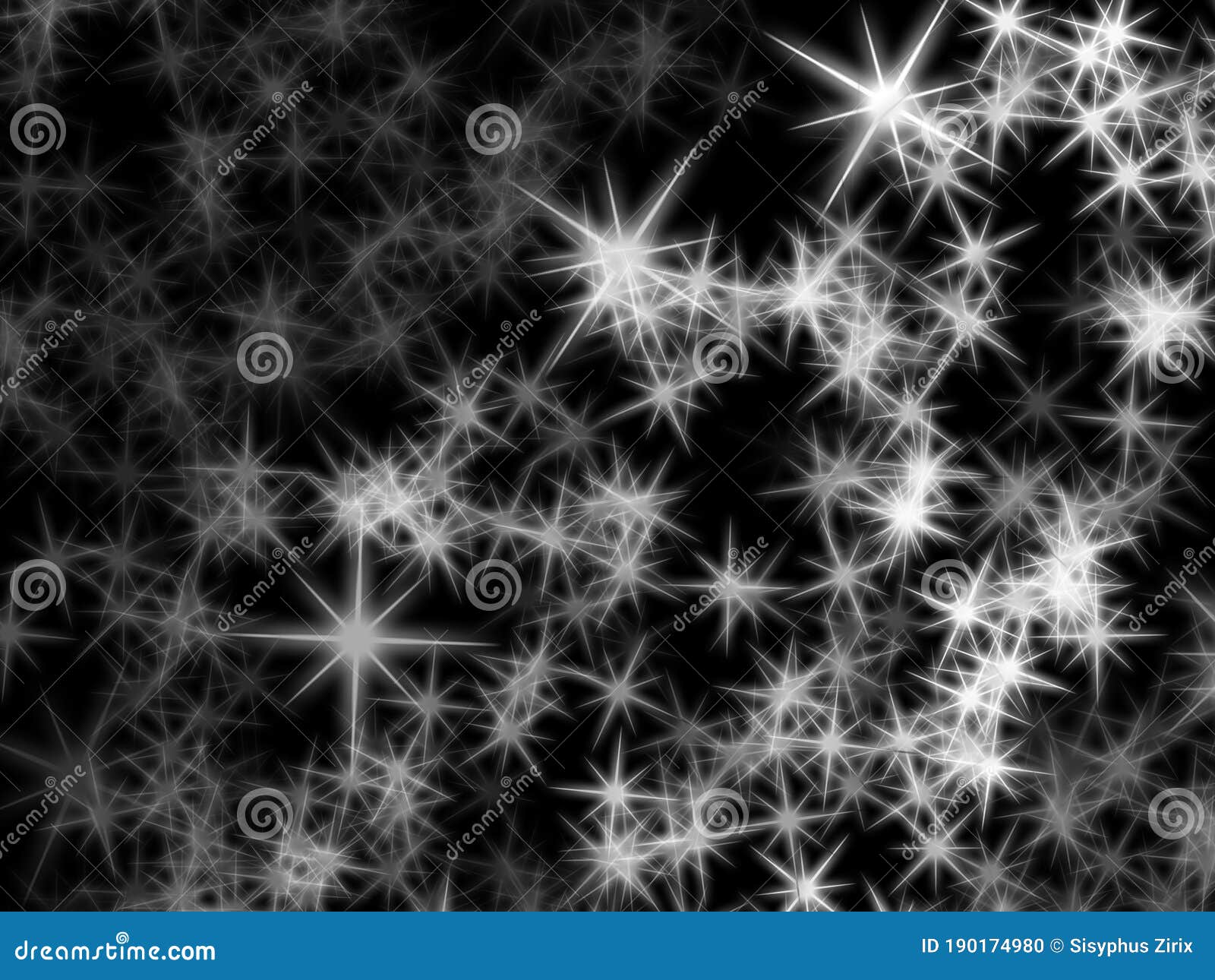 Abstract Black Background and Glittery Star Texture Stock Photo Image