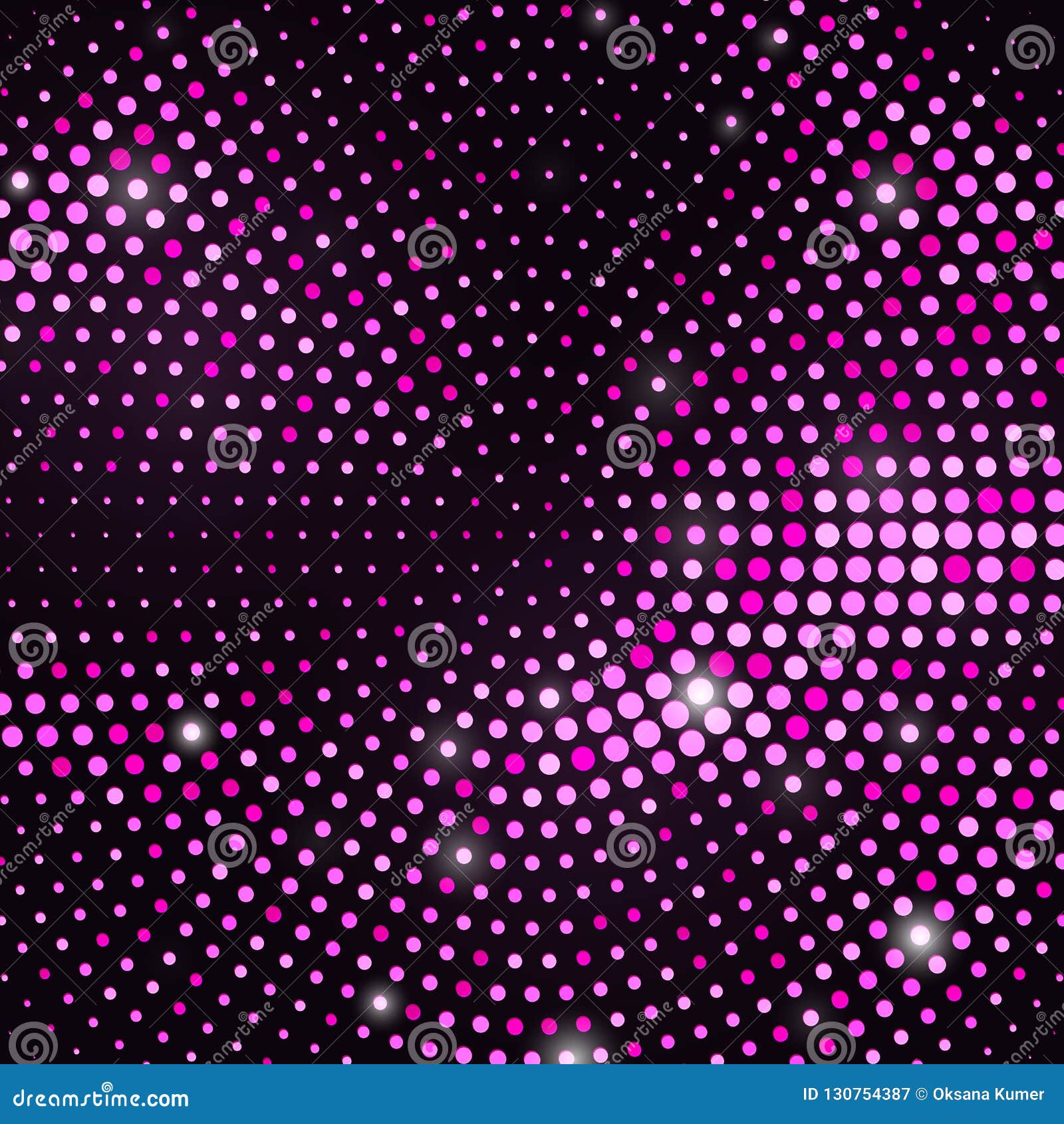 Abstract Black Background with Retro Pink Glitter Halftone Stock Vector ...