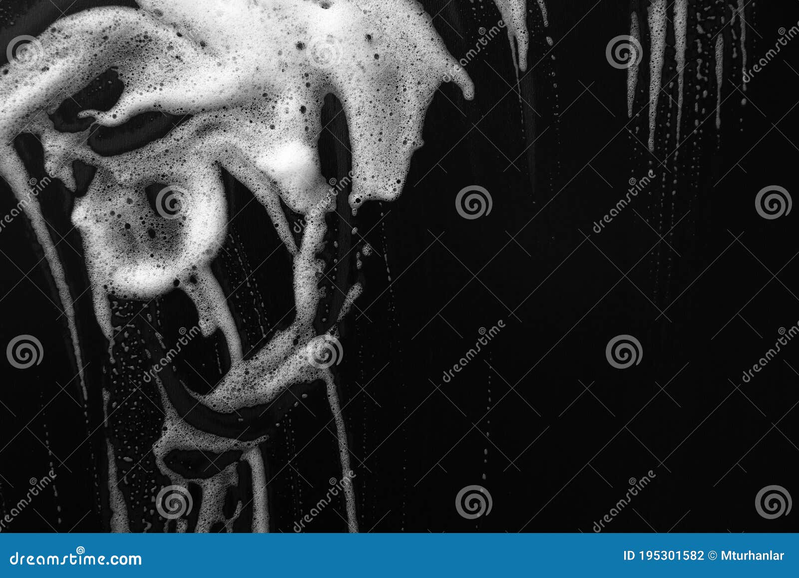 abstract black background with white foam