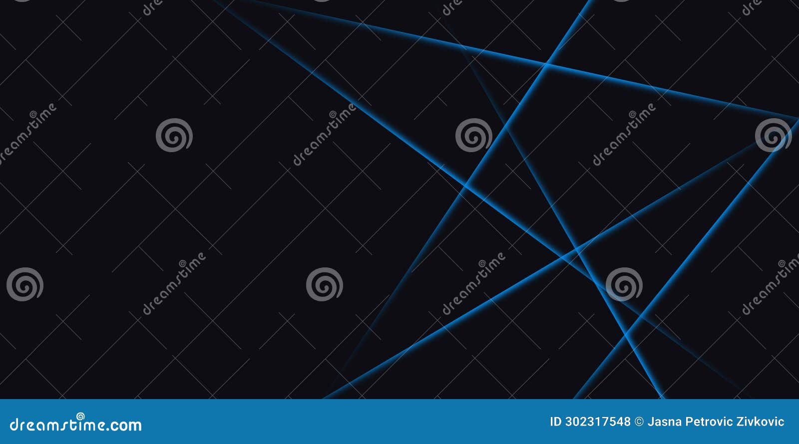 Abstract Black with Blue Lines, Triangles Background Modern Design
