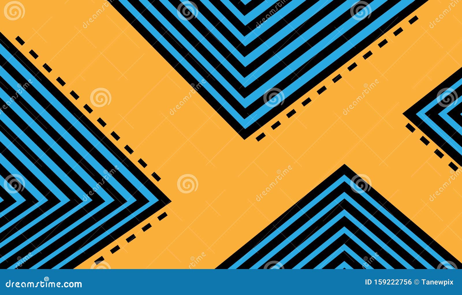 Abstract Black Blue and Orange Color Zig Zag Wave Pattern Background