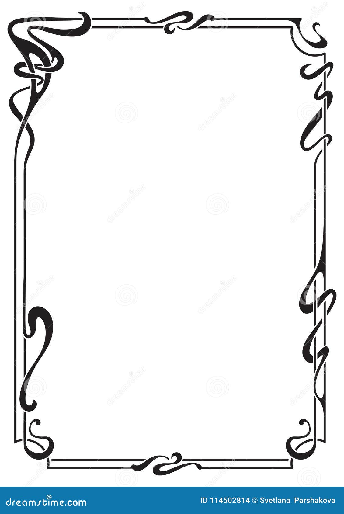 abstract black framework in art-nouveau style