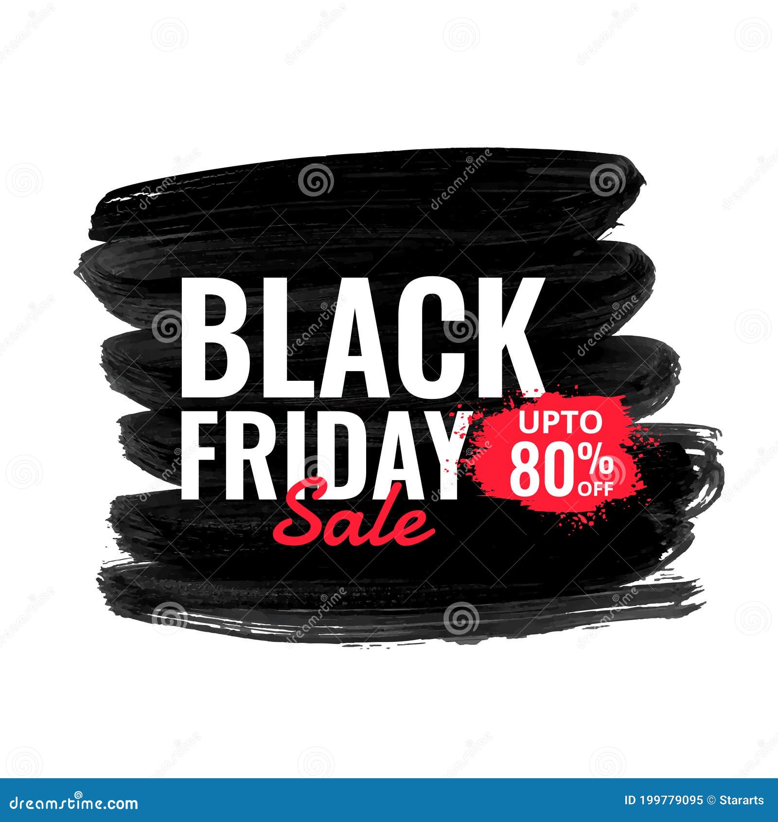 Abstract Black Friday Sale with Paint Effect Background Stock Vector