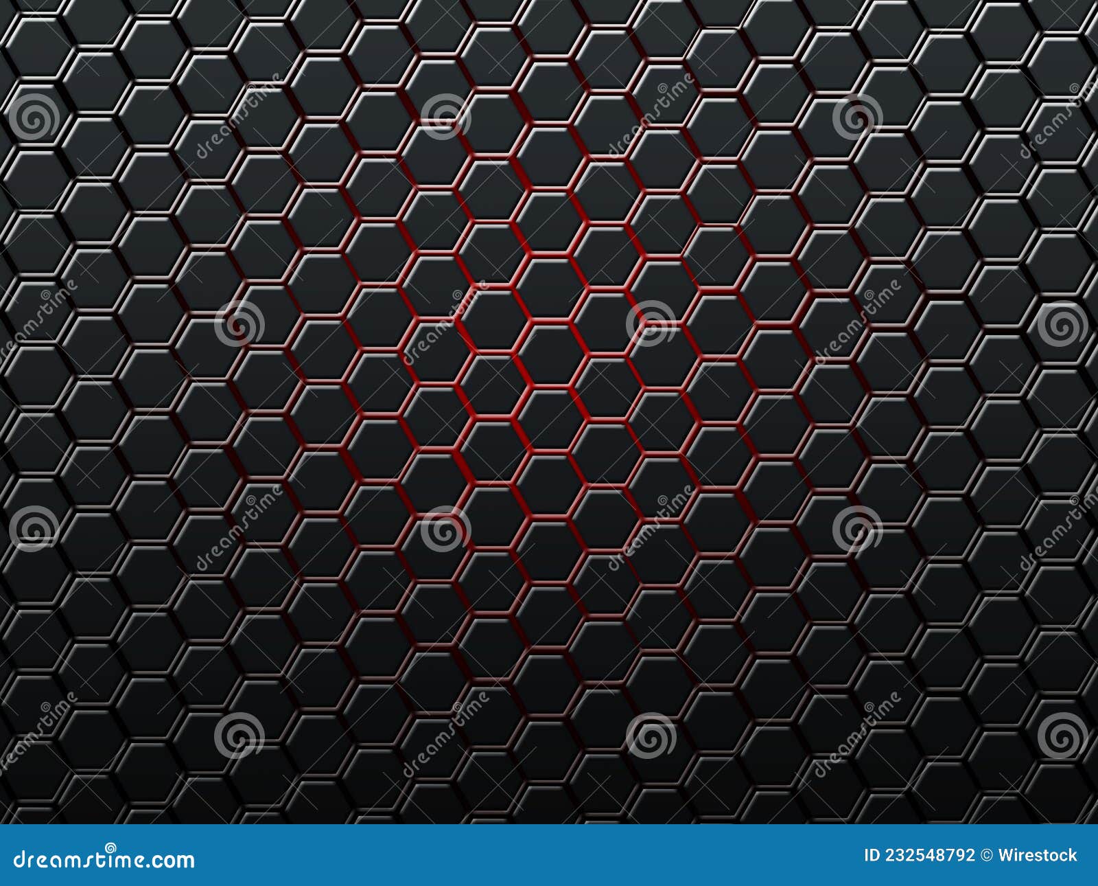 Abstract Black Pattern on a Red Neon Background Stock Photo