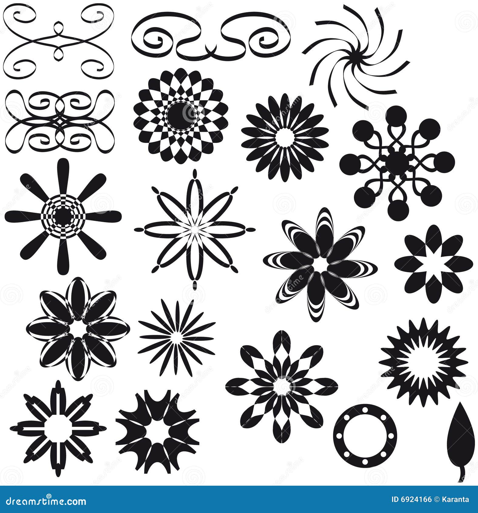 Abstract black ornaments stock illustration. Illustration of leaf 6924166