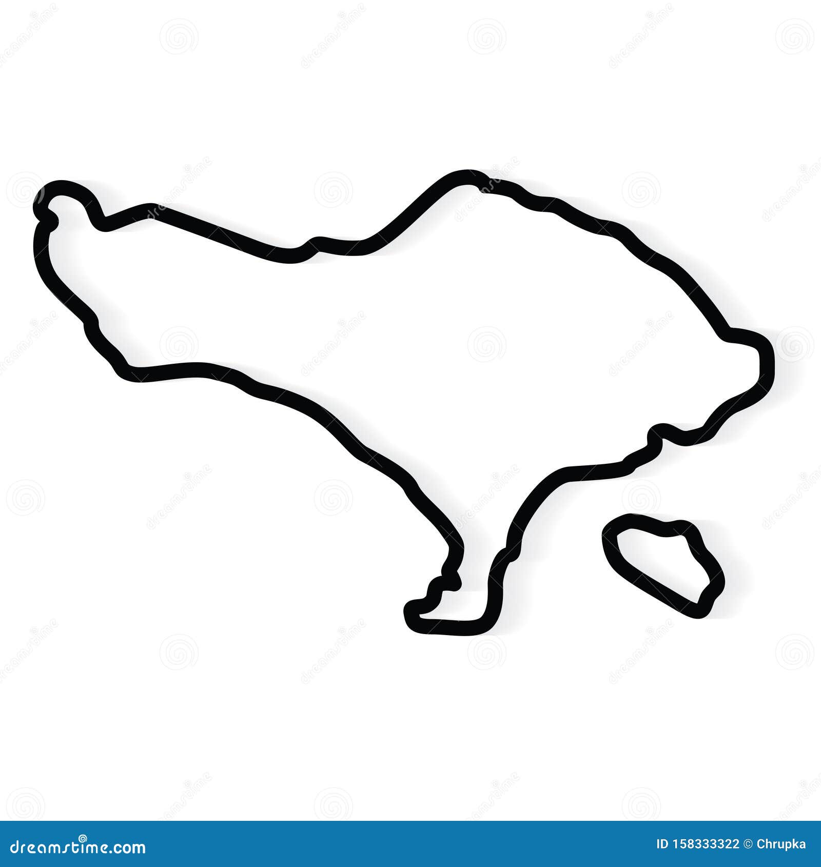 Abstract Black Outline of Bali Map Stock Vector - Illustration of black