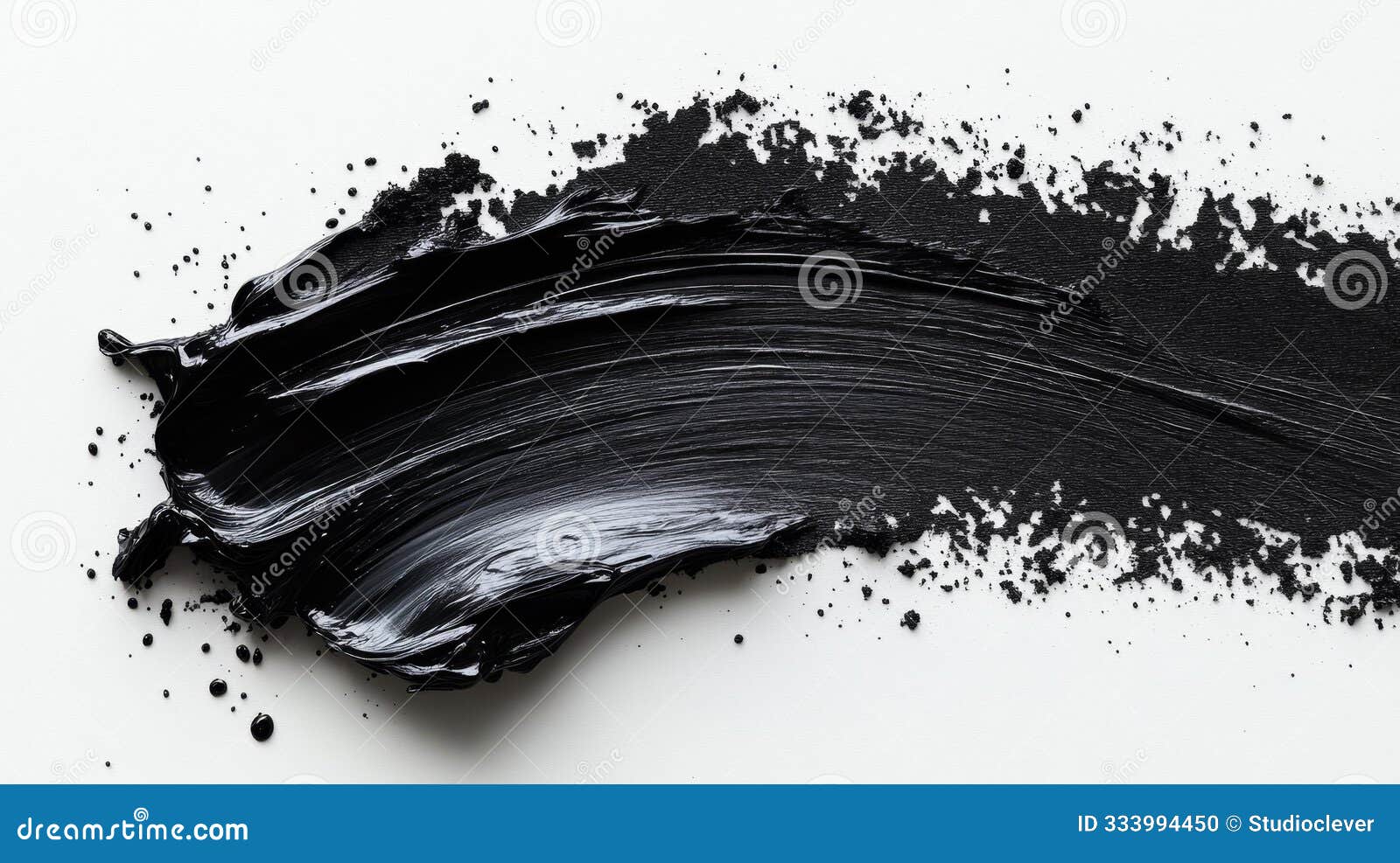 abstract black paint stroke with splatter generative ai