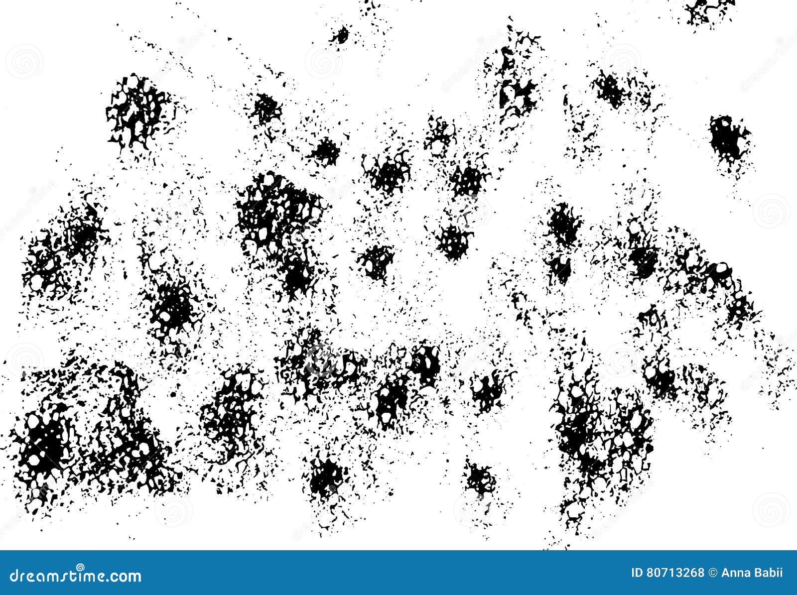 Abstract Black Sponge Stains Texture. Design for Your Brushes and