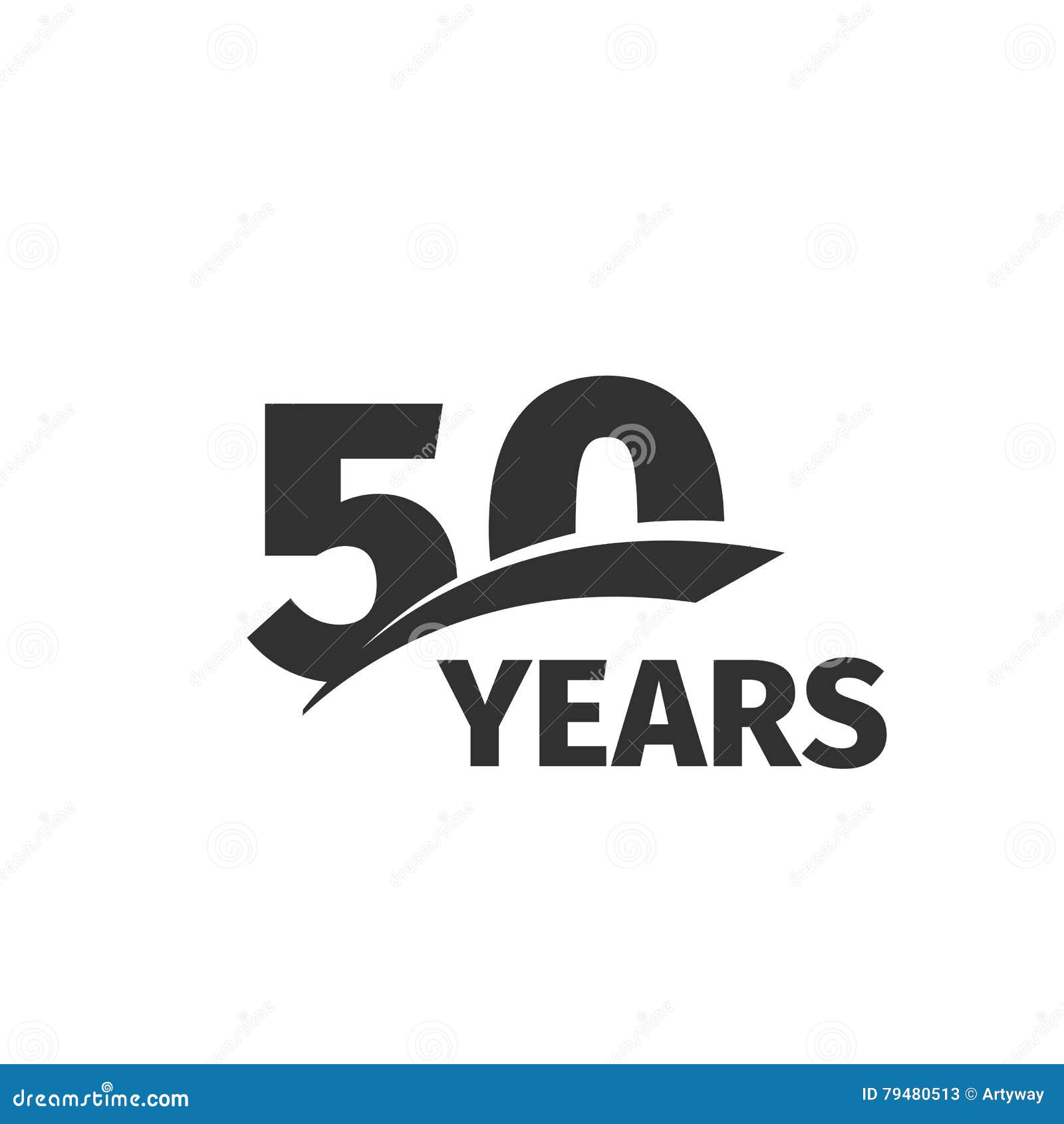 abstract black 50th anniversary logo on white background. 50 number logotype. fifty years jubilee celebration