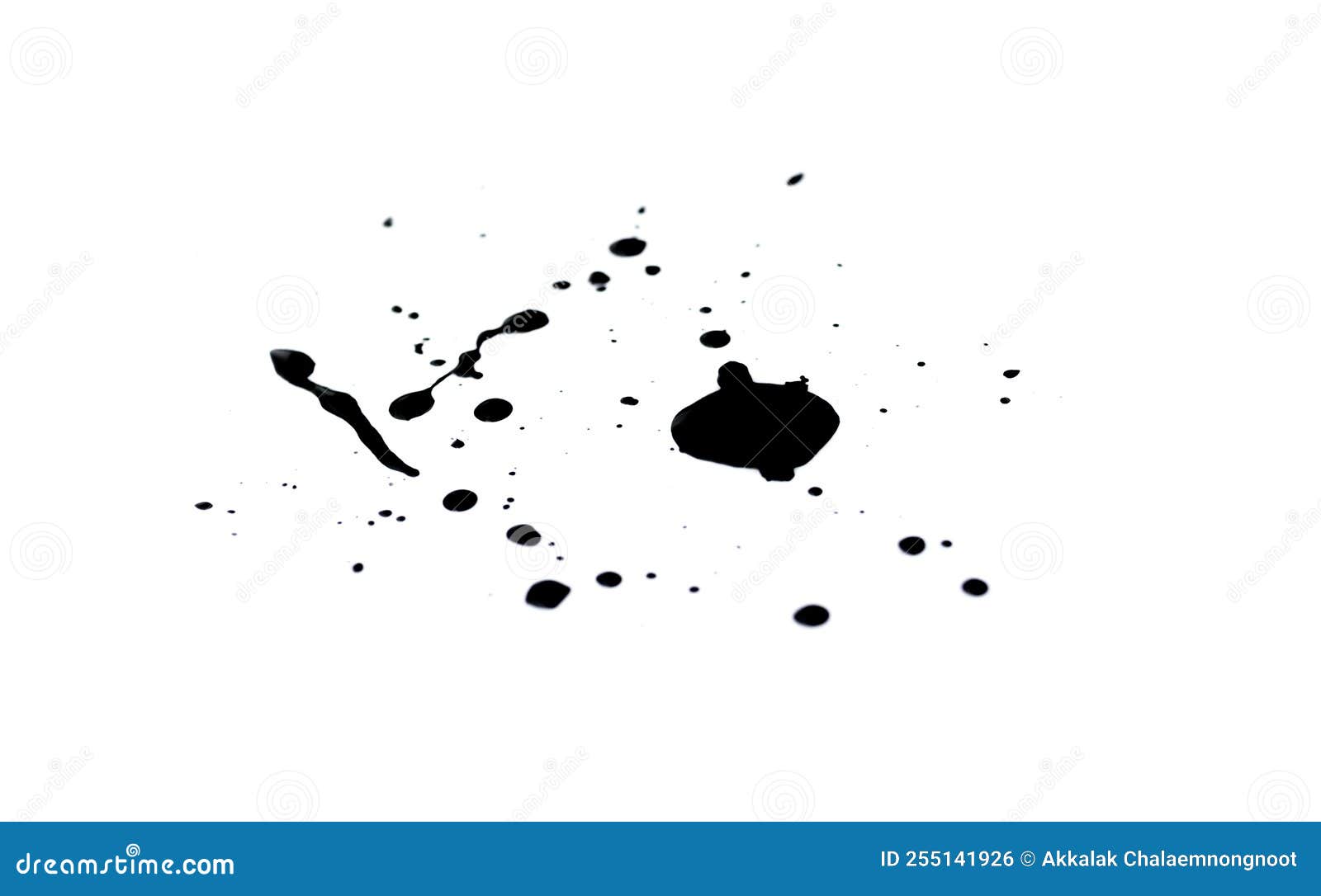Abstract Black Watercolor Paint Splash Background. Black Watercolor Splash Isolated on White