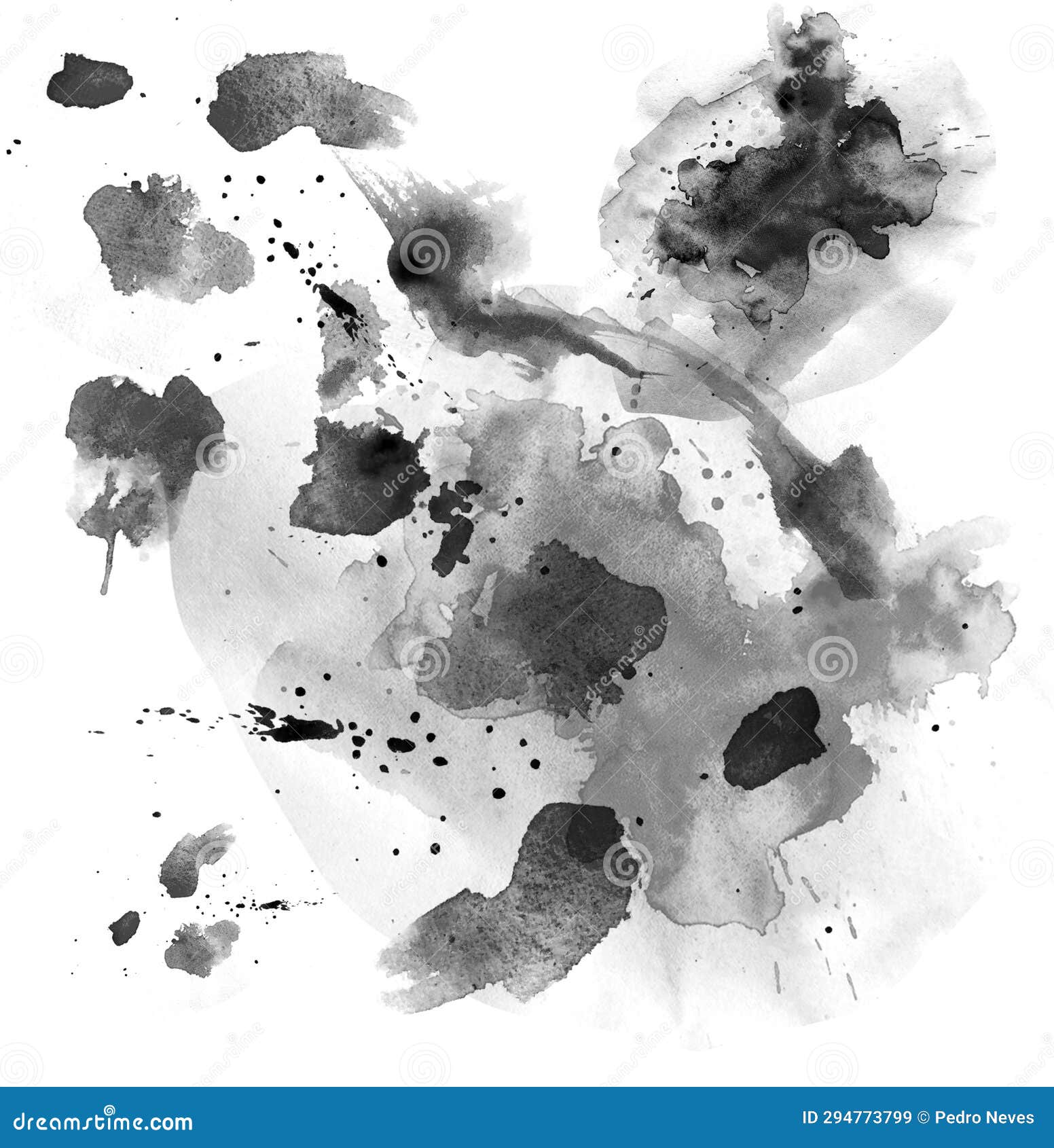 Abstract Black Watercolor Paint Splash Background. Black Watercolor Splash Stock Illustration