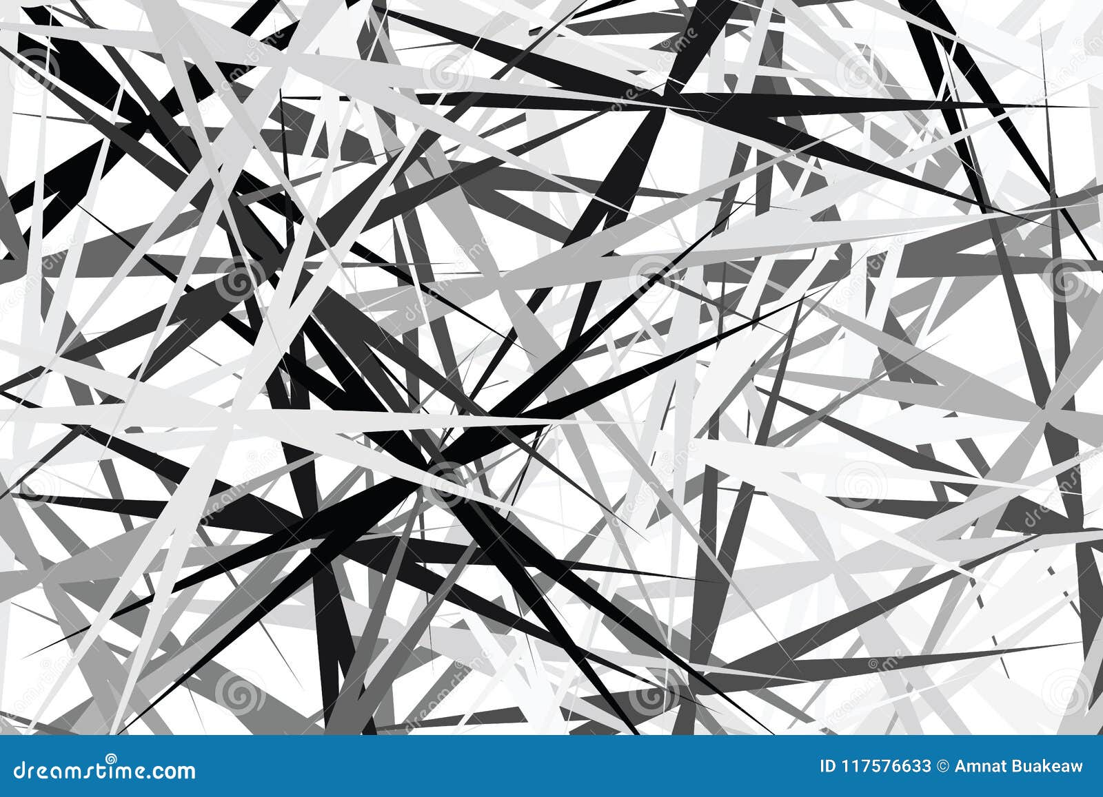 Abstract Black White Art Line Graphic for Fabric Design Background