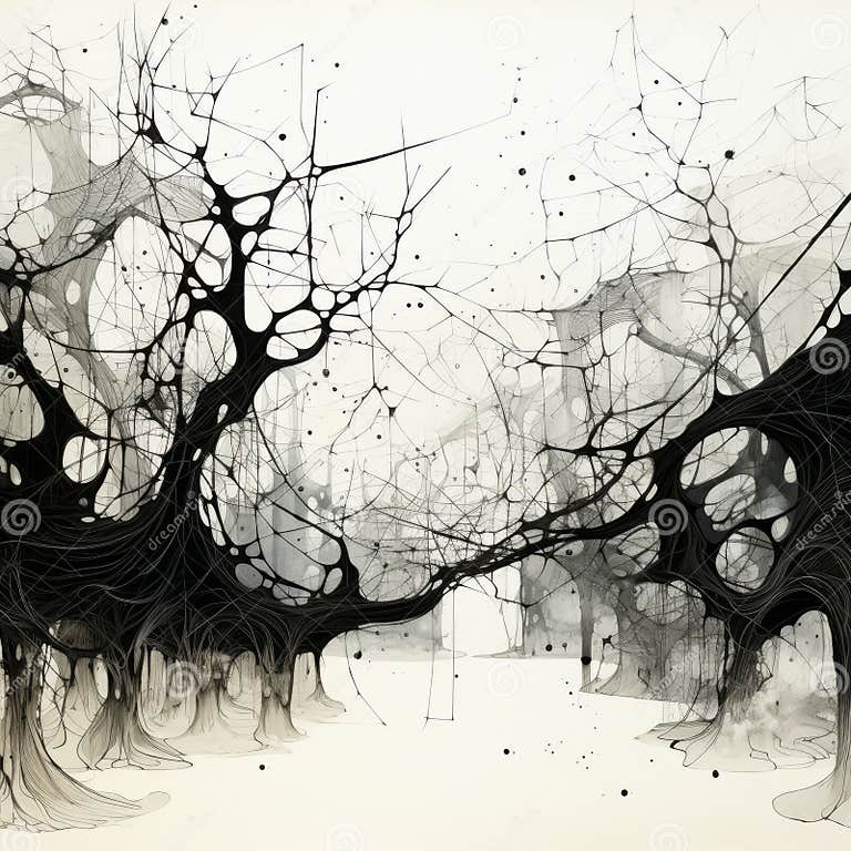Abstract Black and White Drawing: Idealism Stock Illustration ...