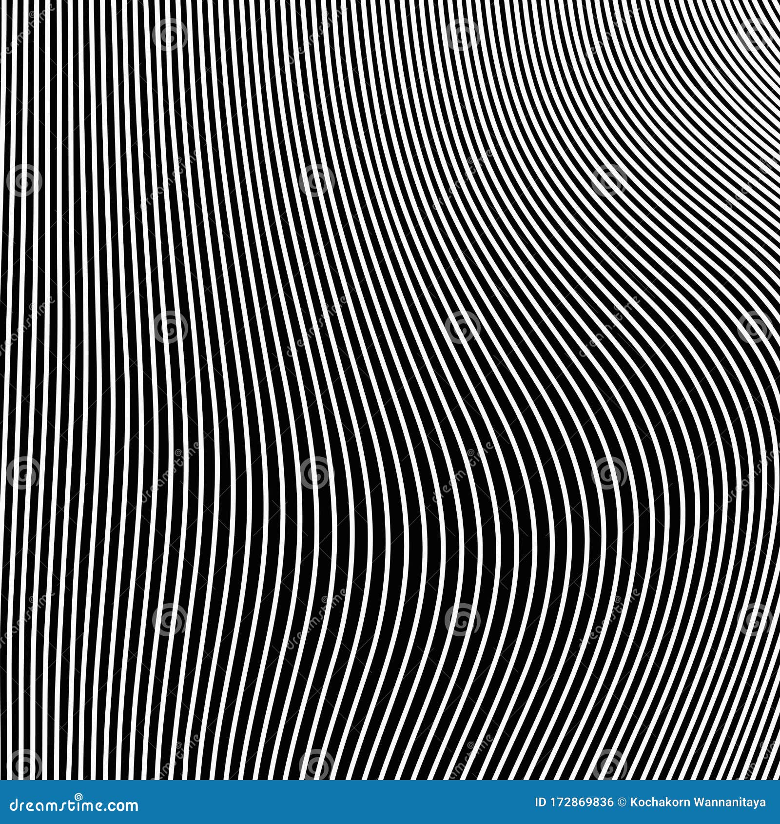 Abstract Black and White Line Wavy Pattern of Op Art Background ...