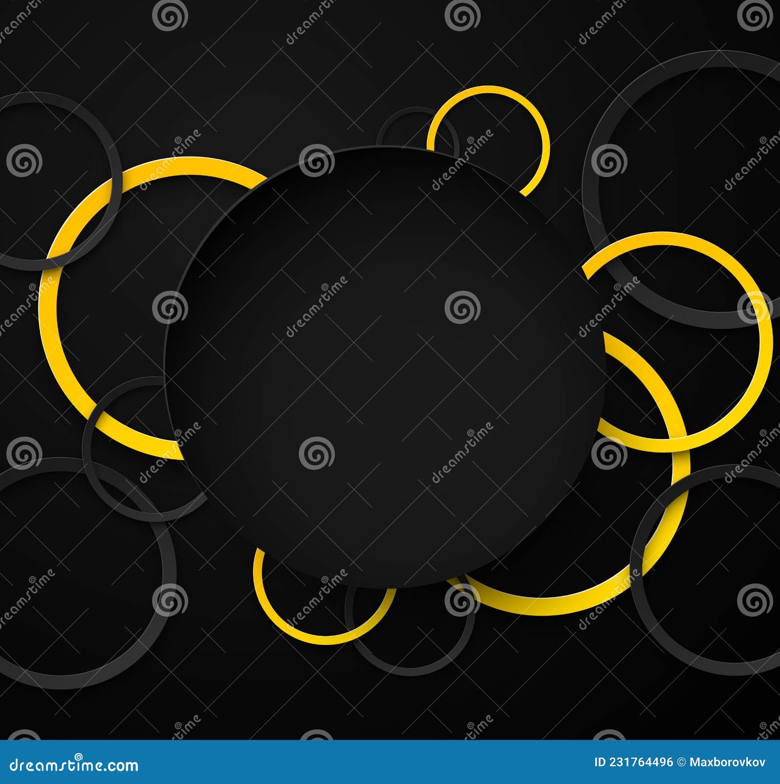 Abstract Black and Yellow Circles Background Stock Vector