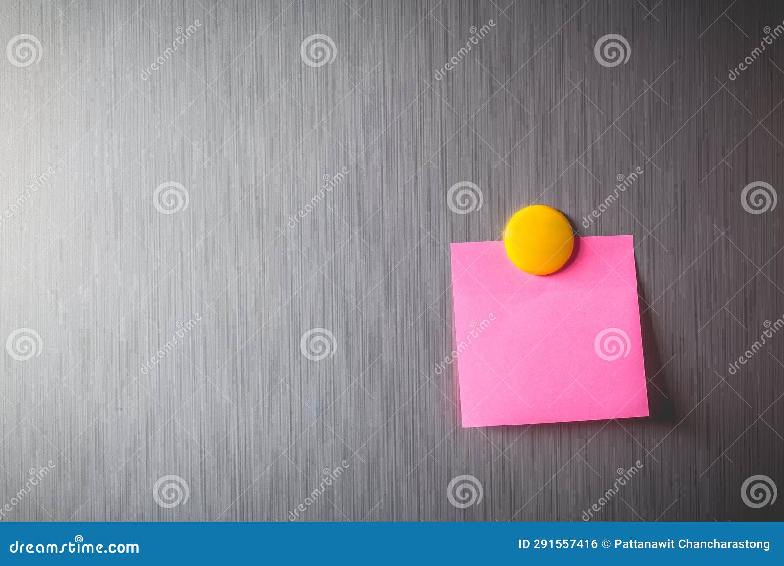 Abstract of Blank Paper and Stick Paper on Refrigerator Door. Paper