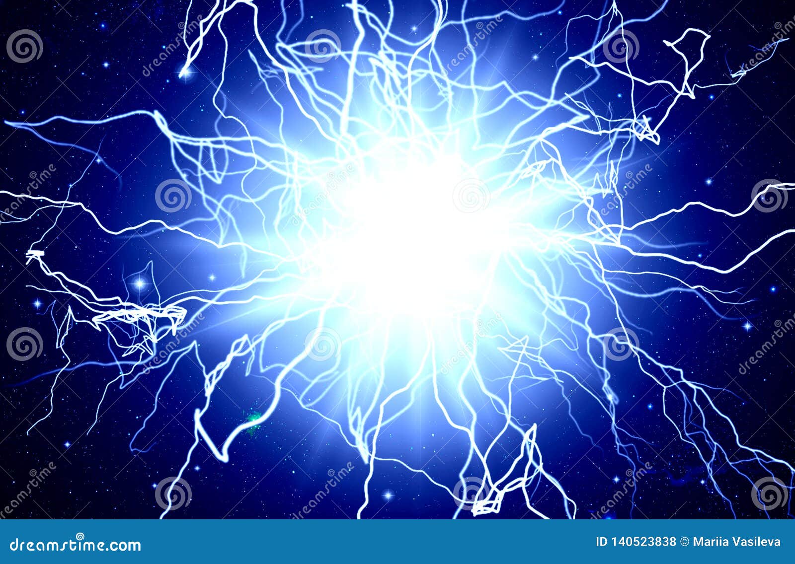 Abstract Blue Background, Star Burst, Lightning, Bright, Electric ...