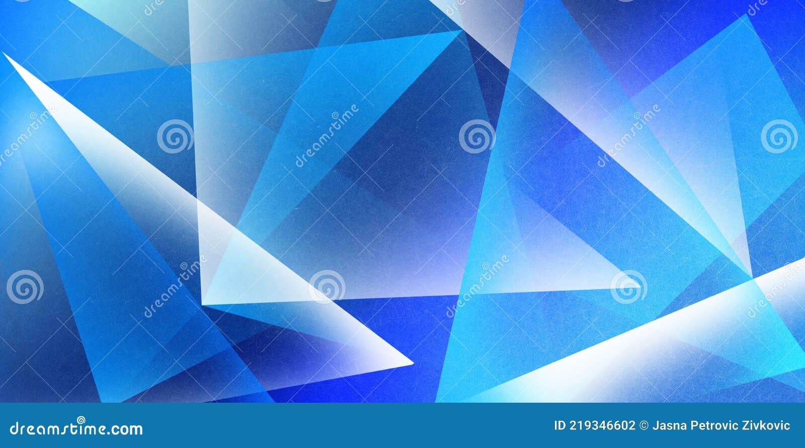 Abstract Blue Background with Layers of Transparent Shapes in Random