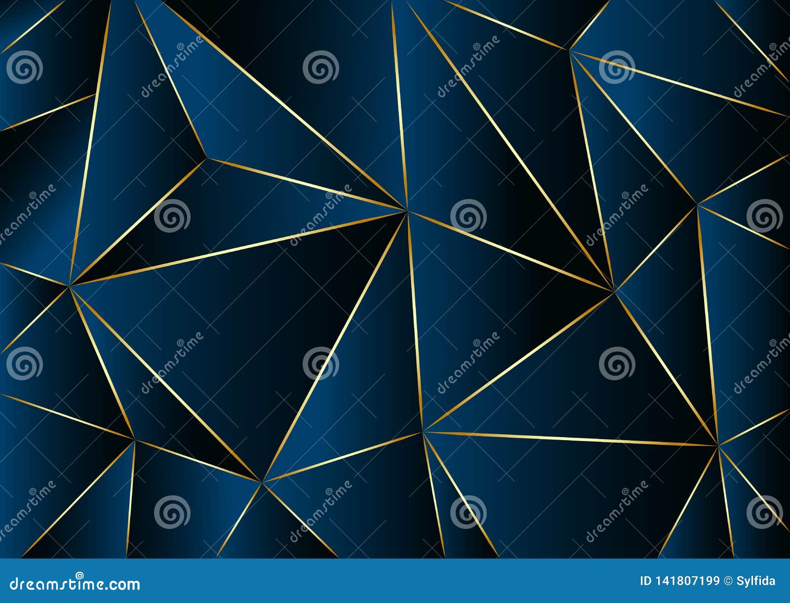 Abstract Blue Background in Low Poly Style. Vector Illustration Stock