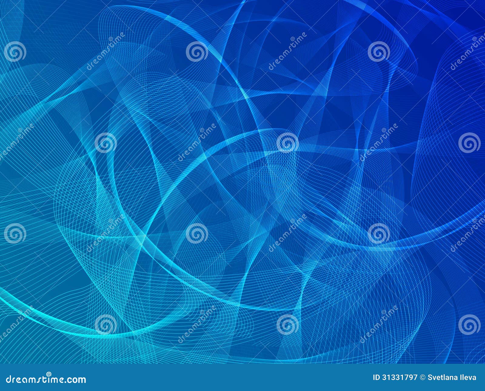 Abstract Blue Background with Ribbons Stock Illustration Illustration