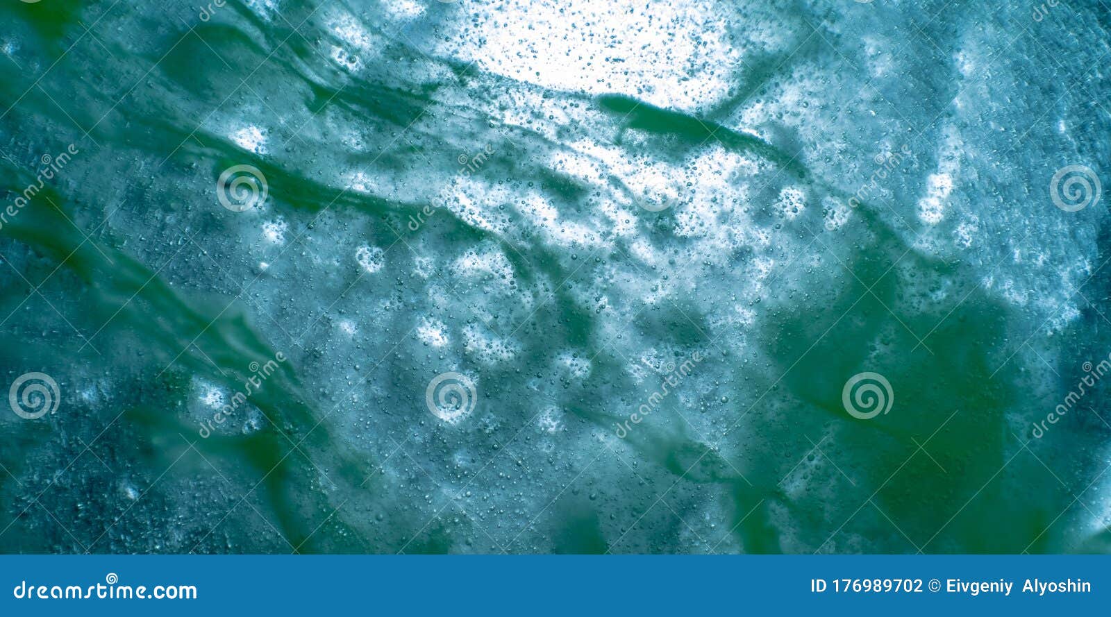 Abstract Blue Background Of Water Bubbles. Turquoise ...