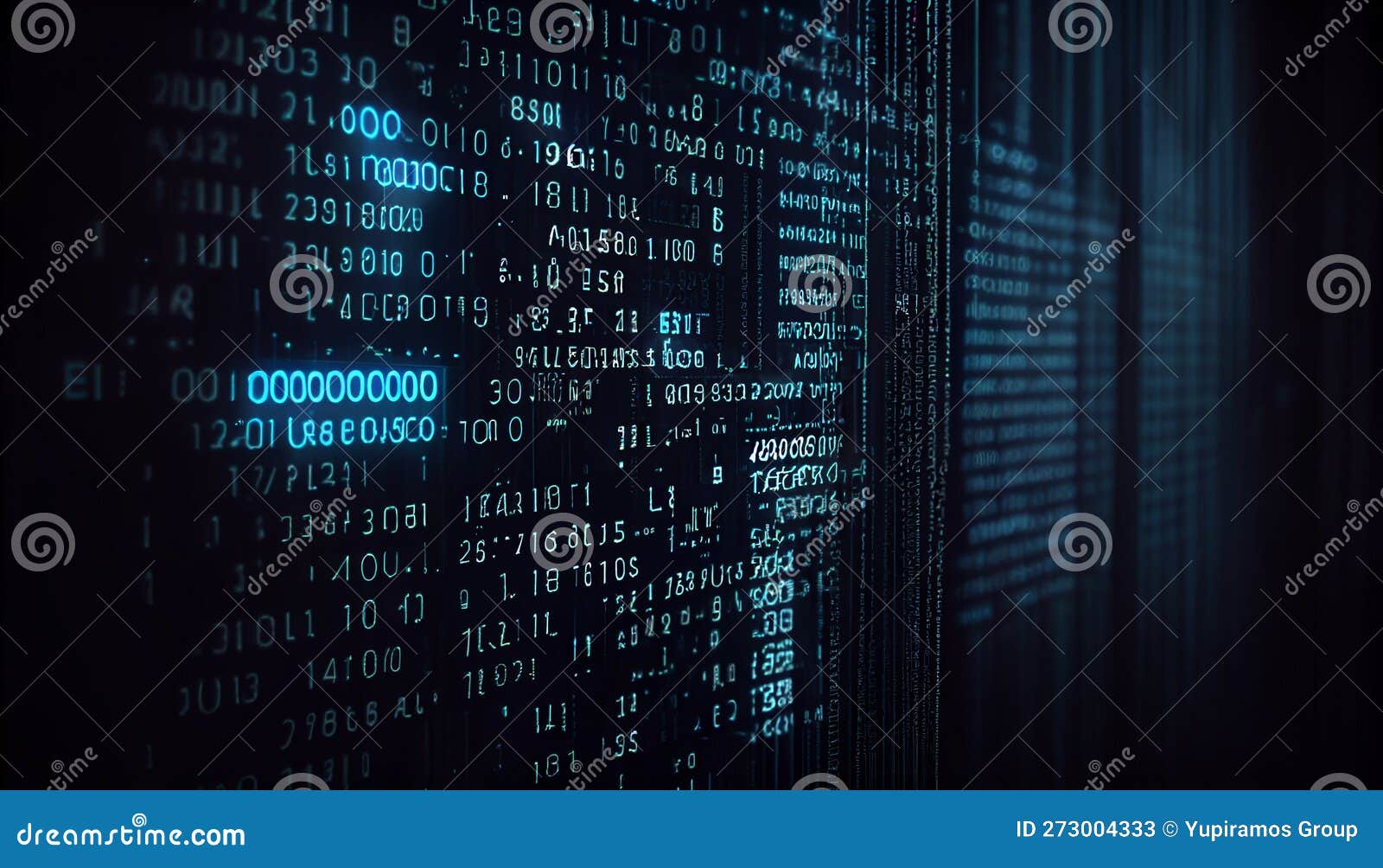 Abstract Blue Binary Code Communicates Futuristic Computer Security ...