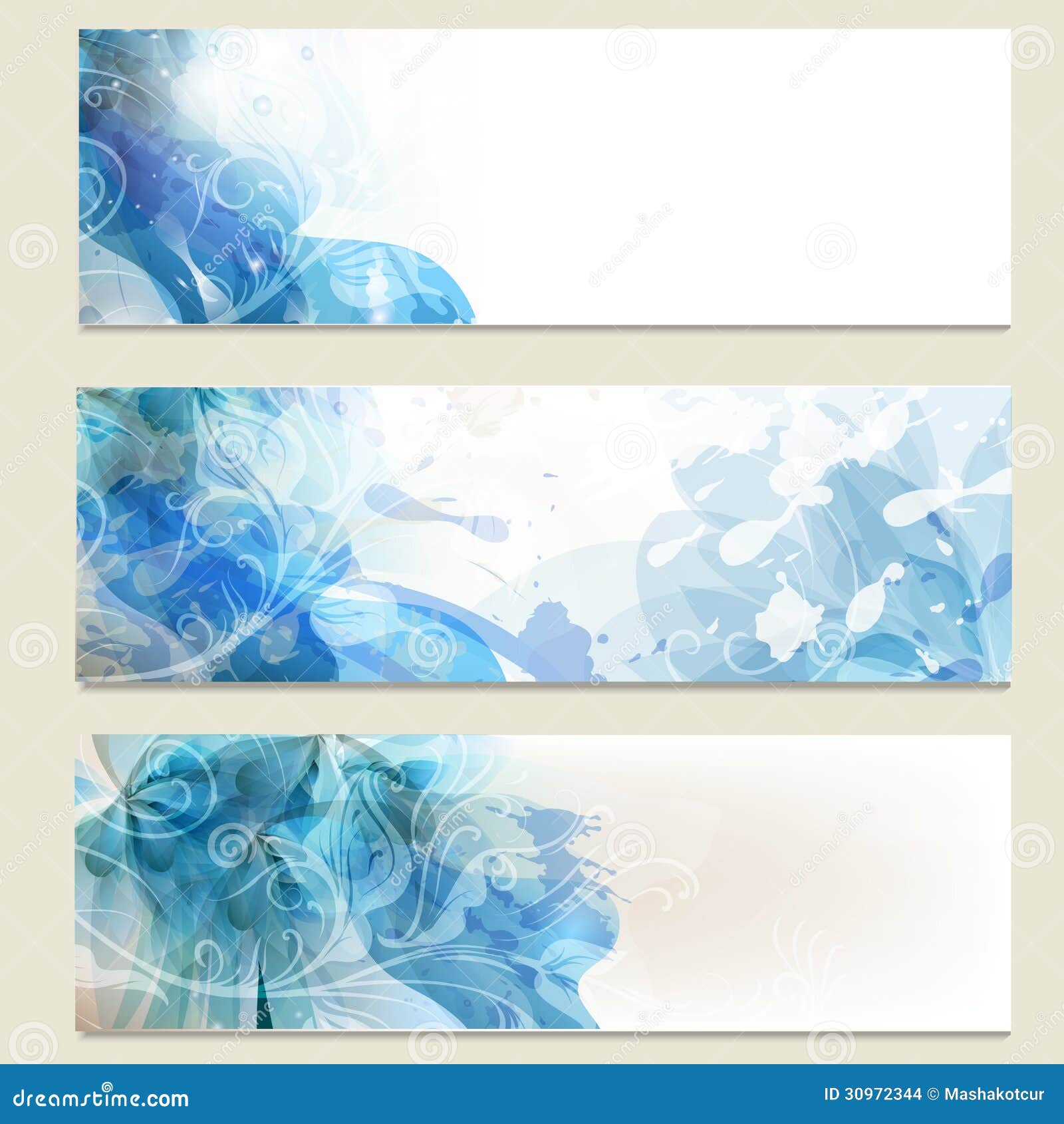Abstract Blue Business Vector Cards Set For Design Stock Vector