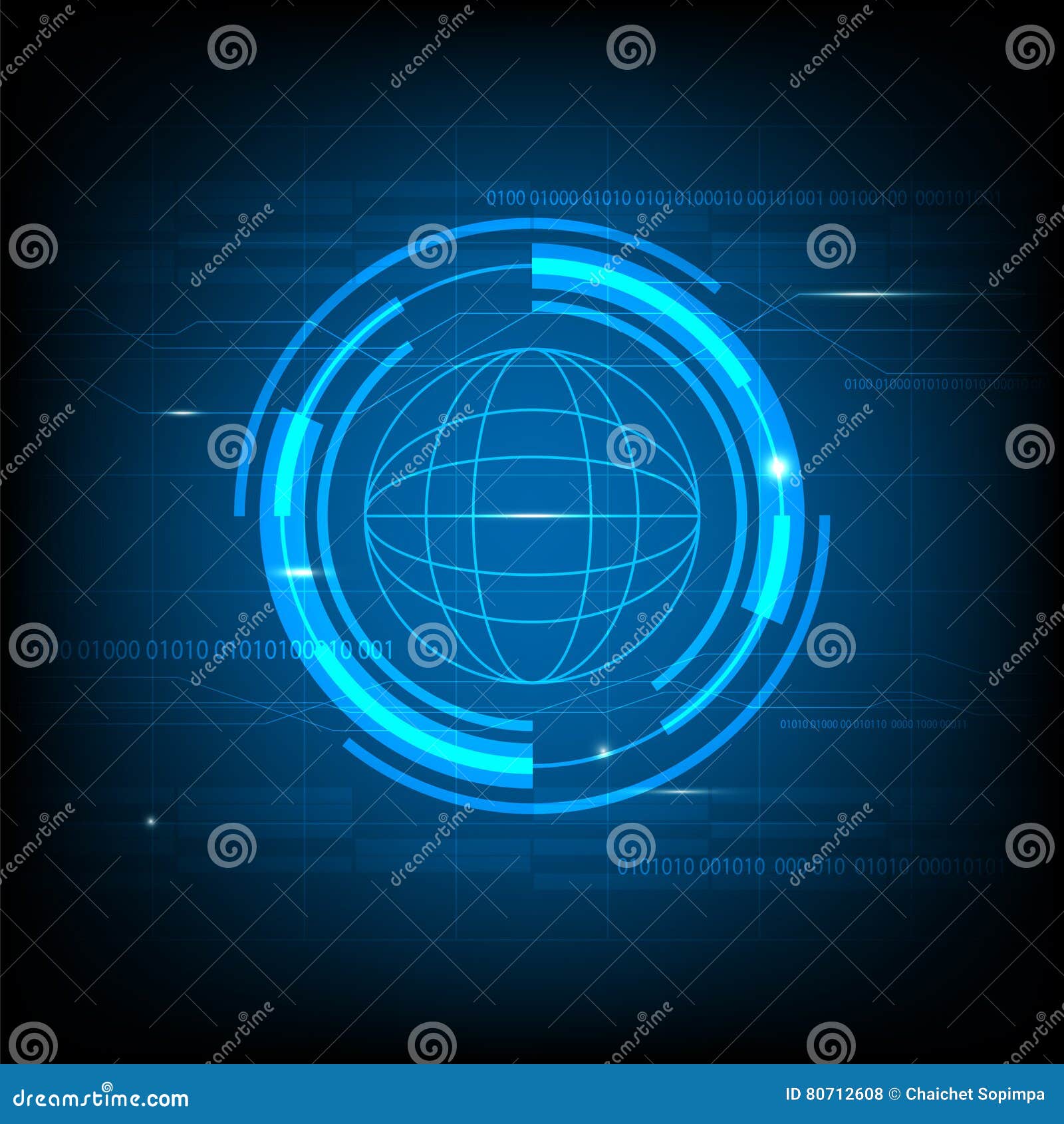 Abstract Blue Circle Technology Innovation Background Futuristic