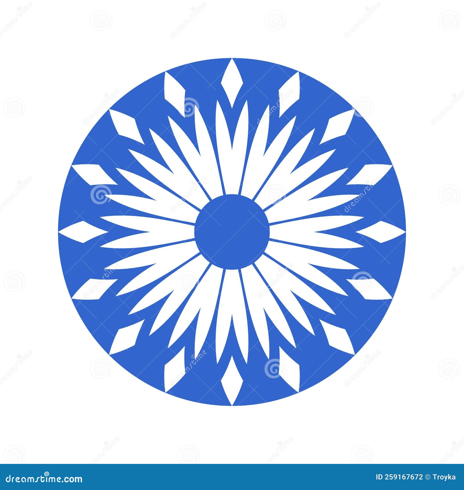 Abstract Blue Cornflower Icon. Circle Design Element Stock Vector