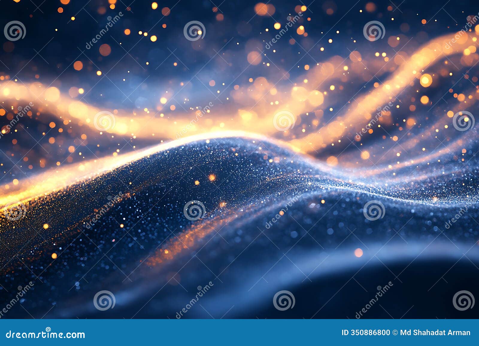 abstract blue and gold glitter background ai generator