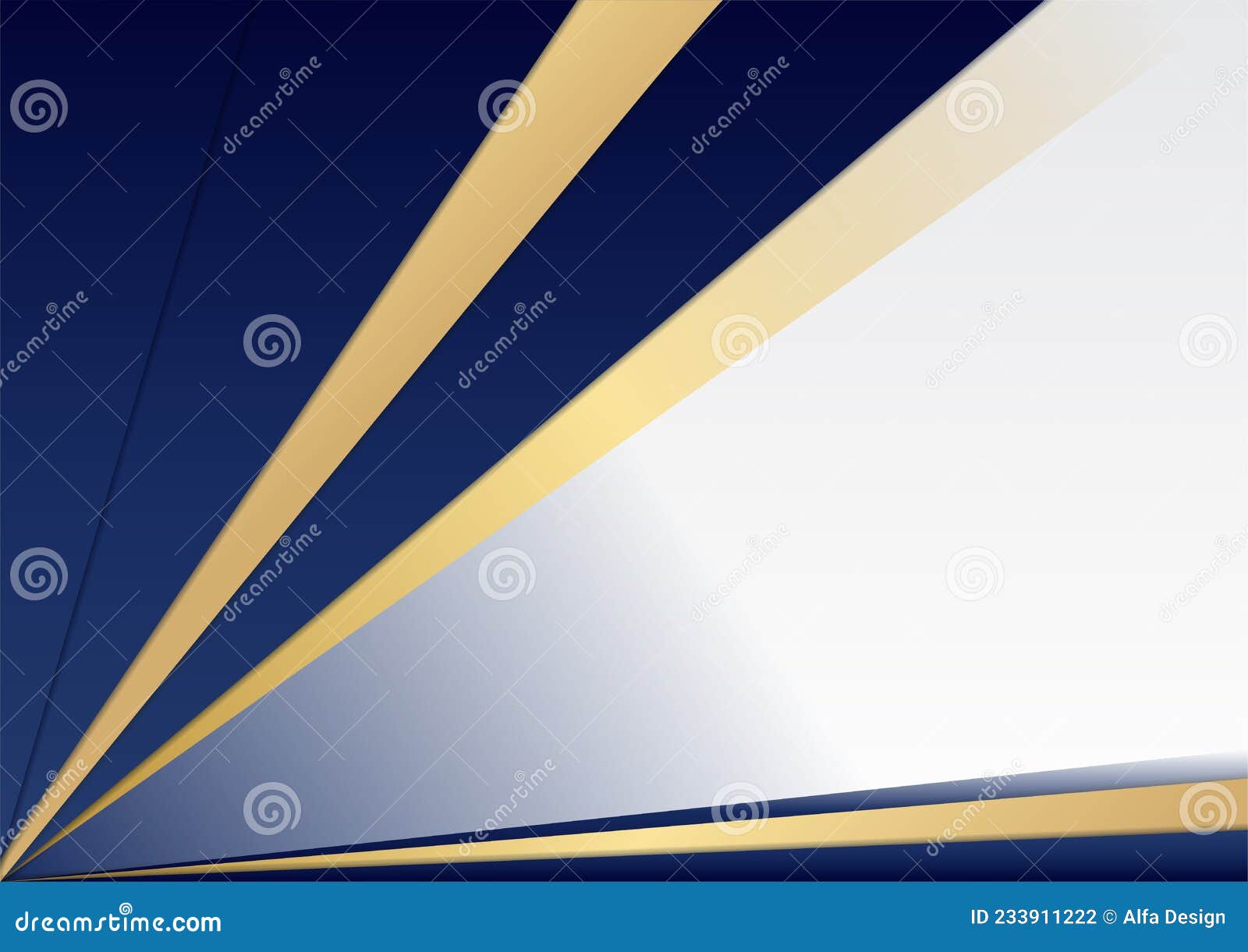 Abstract Blue and Gold White Background with Gold Threads. Abstract