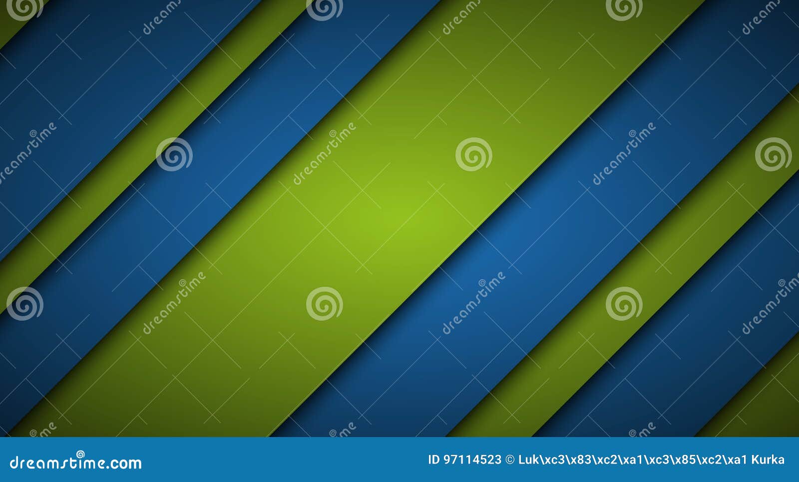 Abstract Blue and Green Background, Diagonal Lines and Strips Stock