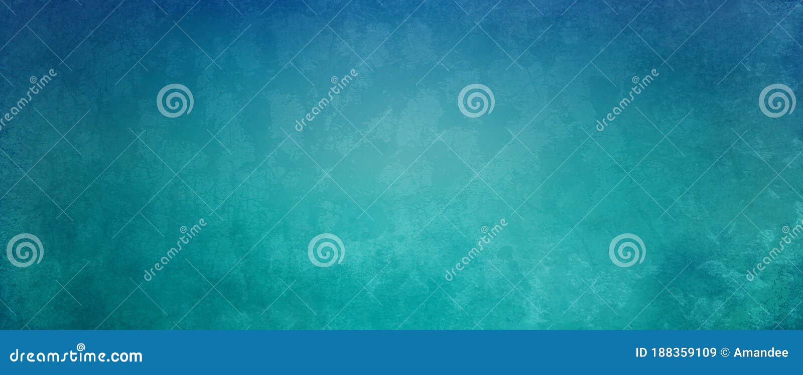 abstract blue green background with soft bright center glowing with light center and dark blue border with old vintage grunge text